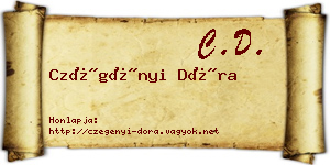 Czégényi Dóra névjegykártya